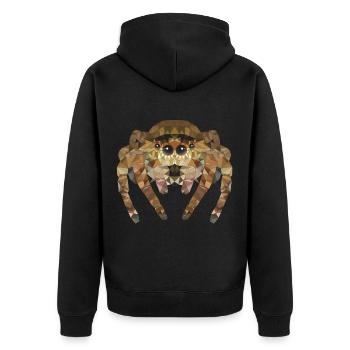 Polygon Spinne Spinnen Insekten Haustier Kinder - Unisex Premium Bio Zip Hoodie - Schwarz - Hinten - Nico (187cm)