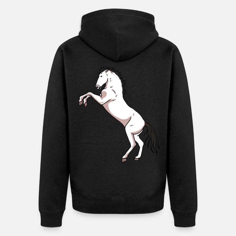 Cheval cheval cheval cheval - Veste à capuche bio Premium Unisexe - noir