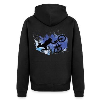 Descente vélo de montagne vélo piste Dirt Bike - Veste à capuche bio Premium Unisexe - noir - Dos - Nico (187cm)