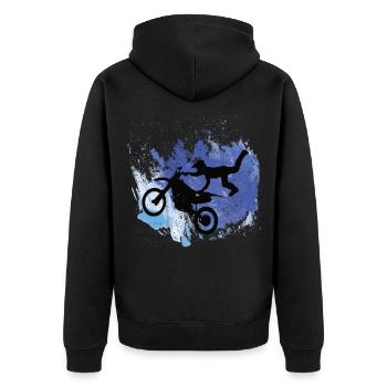 Motorcross Freestyle Freestyle Motocross Motorcycle - Unisex Premium Organic Zip Hoodie - black - Back - Nico (187cm)