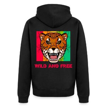 Wild and Free tiger - Veste à capuche bio Premium Unisexe - noir - Dos - Nico (187cm)