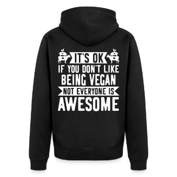 Vegan Vegan Vegan Grand Blanc - Veste à capuche bio Premium Unisexe - noir - Dos - Nico (187cm)