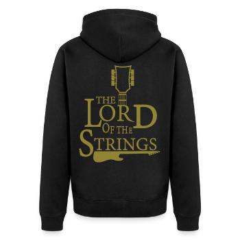 Lord of the Strings - pour les guitaristes - Veste à capuche bio Premium Unisexe - noir - Dos - Nico (187cm)