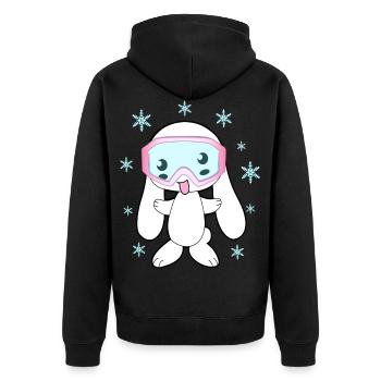 Skiing Bunny Skiing Skiing Apres Skiing - Unisex Premium Organic Zip Hoodie - black - Back - Nico (187cm)