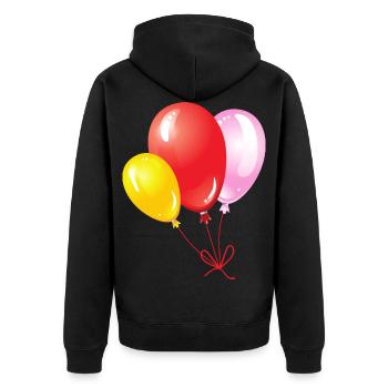Luftballons - Unisex Premium Bio Zip Hoodie - Schwarz - Hinten - Nico (187cm)