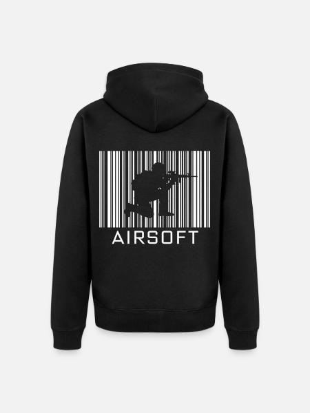 Airsoft Hobby with barcode - Unisex Premium Organic Zip Hoodie - black