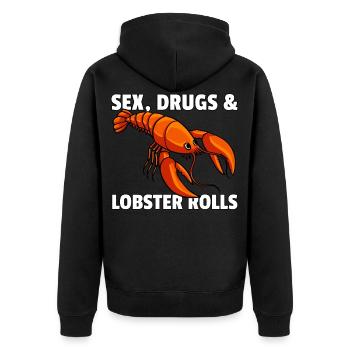 Lobster lobster crayfish cancer crab - Unisex Premium Organic Zip Hoodie - black - Back - Nico (187cm)