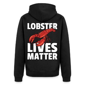 Lobster lobster crayfish cancer crab - Unisex Premium Organic Zip Hoodie - black - Back - Nico (187cm)