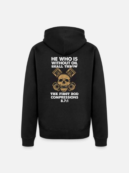 Who is without oil... - Unisex Premium Organic Zip Hoodie - black