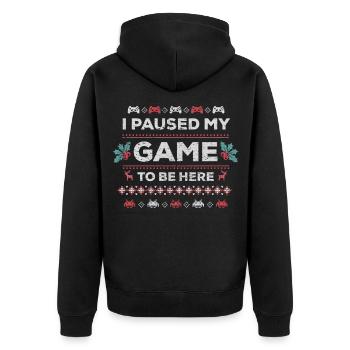 Pull de Noël laid Gamer de Noël Gamer - Veste à capuche bio Premium Unisexe - noir - Dos - Nico (187cm)