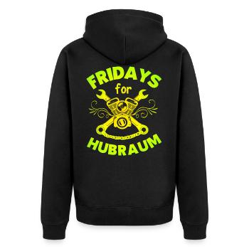 Fridays for displacement saying Funny anti - Unisex Premium Organic Zip Hoodie - black - Back - Nico (187cm)