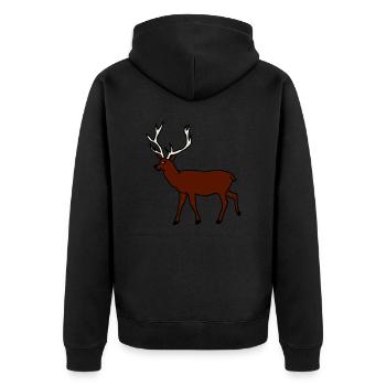 Cerf, animal de la forêt - Veste à capuche bio Premium Unisexe - noir - Dos - Nico (187cm)