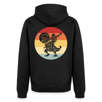 Dinosaures Astronaute Cosmos Rétro - Veste à capuche bio Premium Unisexe - noir - Dos - Nico (187cm)