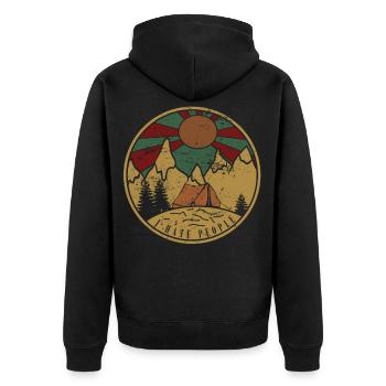 Je déteste les gens GRUNGE - Veste à capuche bio Premium Unisexe - noir - Dos - Nico (187cm)