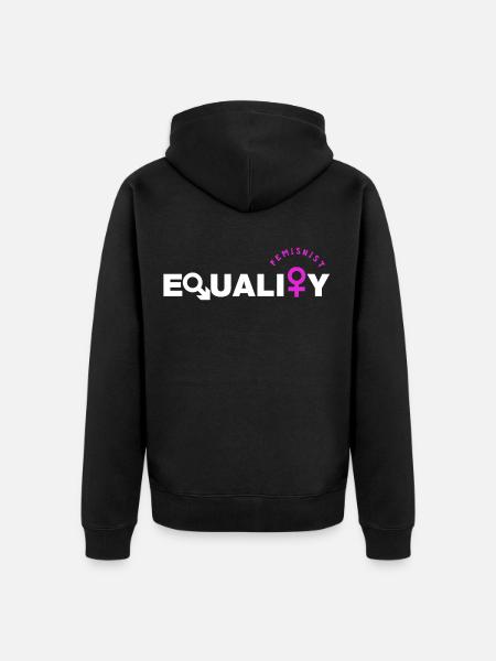 Feminist - feminism - equality - Unisex Premium Organic Zip Hoodie - black