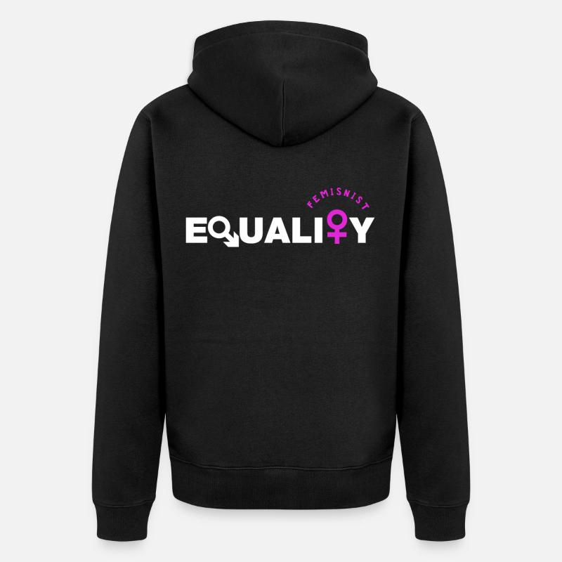 Feminist - Feminismus - Equality - Unisex Premium Bio Zip Hoodie - Schwarz