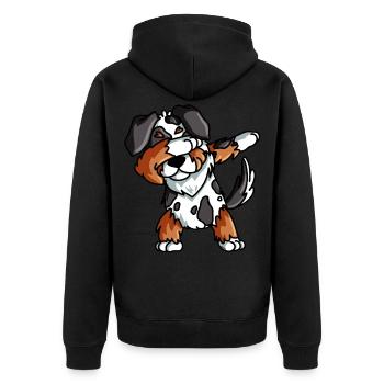 Australian Shepherd Gift Funny - Unisex Premium Organic Zip Hoodie - black - Back - Nico (187cm)
