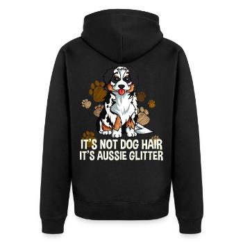 Australian Shepherd Gift Funny - Unisex Premium Organic Zip Hoodie - black - Back - Nico (187cm)
