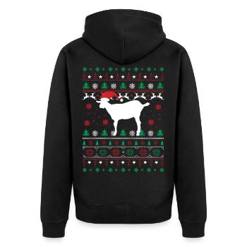 Chèvre de Noël Noël laid - Veste à capuche bio Premium Unisexe - noir - Dos - Nico (187cm)