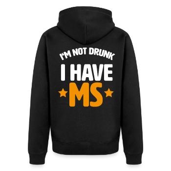 Multiple sclerosis awareness - Unisex Premium Organic Zip Hoodie - black - Back - Nico (187cm)