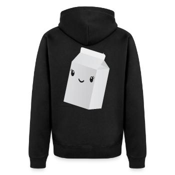 Milk Strong Bones Calcium Healthy Funny Shape - Unisex Premium Organic Zip Hoodie - black - Back - Nico (187cm)