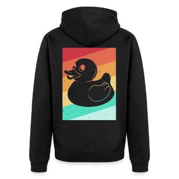 Canard en caoutchouc canard en caoutchouc baignade canard rétro - Veste à capuche bio Premium Unisexe - noir - Dos - Nico (187cm)
