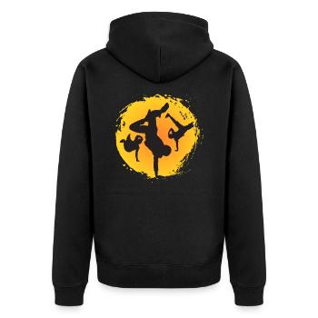 Breakdance. Cool. Sports. - Unisex Premium Organic Zip Hoodie - black - Back - Nico (187cm)