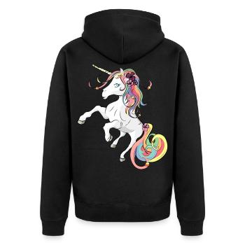 Licorne - unicorn - Veste à capuche bio Premium Unisexe - noir - Dos - Nico (187cm)