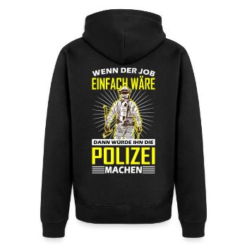 Feuerwehrmann Feuerwehr Geschenk - Unisex Premium Bio Zip Hoodie - Schwarz - Hinten - Nico (187cm)