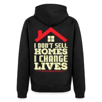 Realtor Realtor Real Estate Quote Gift - Veste à capuche bio Premium Unisexe - noir - Dos - Nico (187cm)