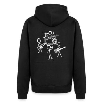 Band. Music. Outline. - Unisex Premium Bio Zip Hoodie - Schwarz - Hinten - Nico (187cm)