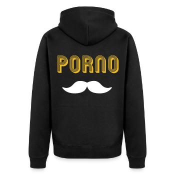 Moustache porno - Veste à capuche bio Premium Unisexe - noir - Dos - Nico (187cm)