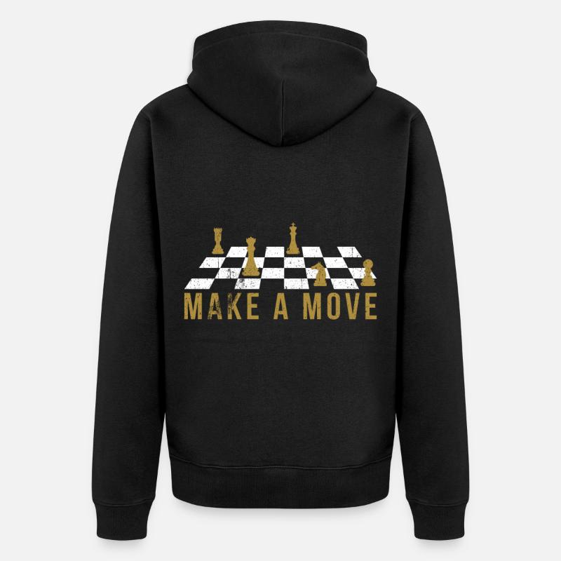 Schach - make a move - Unisex Premium Bio Zip Hoodie - Schwarz