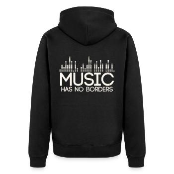 La musique n'a pas de frontières - Veste à capuche bio Premium Unisexe - noir - Dos - Nico (187cm)