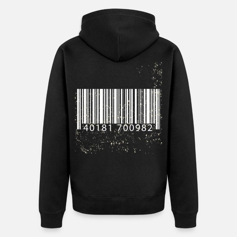 Barcode Geschenkidee - Unisex Premium Bio Zip Hoodie - Schwarz