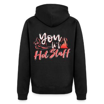 Spruch Chili Geschenk - Unisex Premium Bio Zip Hoodie - Schwarz - Hinten - Nico (187cm)