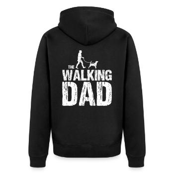 Beagle The Walking Dad Geschenk für Hunde Vater - Unisex Premium Bio Zip Hoodie - Schwarz - Hinten - Nico (187cm)