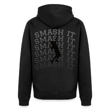 Tennis tennis player tennis sport tennis ball smash - Unisex Premium Organic Zip Hoodie - black - Back - Nico (187cm)