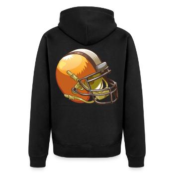 Football helmet - Unisex Premium Organic Zip Hoodie - black - Back - Nico (187cm)