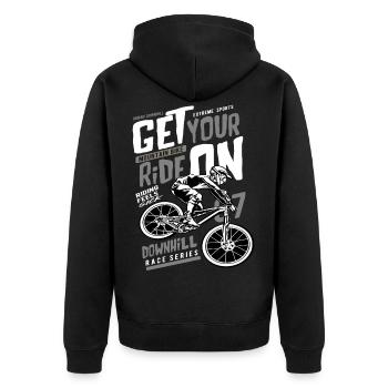 VTT de descente VTT dirt bike enduro - Veste à capuche bio Premium Unisexe - noir - Dos - Nico (187cm)