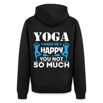 Yoga meditation yogi buddhism relaxation - Unisex Premium Organic Zip Hoodie - black - Back - Nico (187cm)