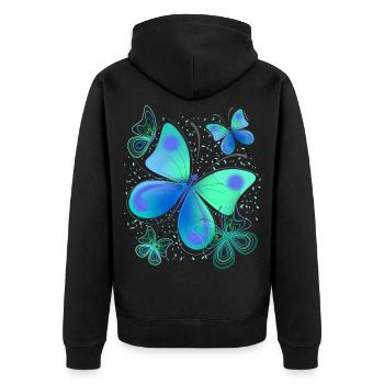Butterfly moth - Unisex Premium Organic Zip Hoodie - black - Back - Nico (187cm)