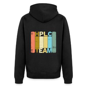 HPLC Chromatography Retro - Unisex Premium Organic Zip Hoodie - black - Back - Nico (187cm)