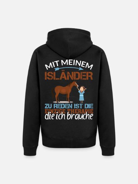Islandpferd Isländer Island-Pferd Reiten Tölt - Unisex Premium Bio Zip Hoodie - Schwarz