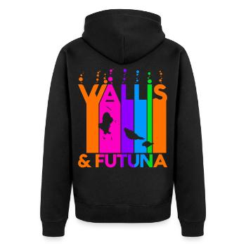 Wallis _ Futuna Bulles colorées et bulles - Veste à capuche bio Premium Unisexe - noir - Dos - Nico (187cm)