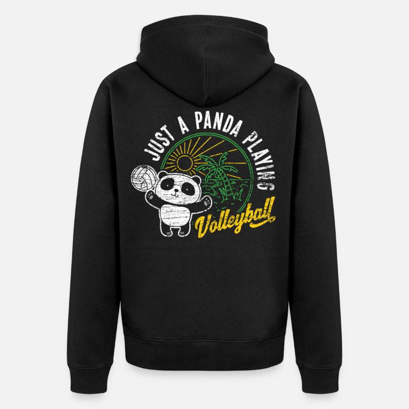 Panda volleyball - Veste à capuche bio Premium Unisexe - noir