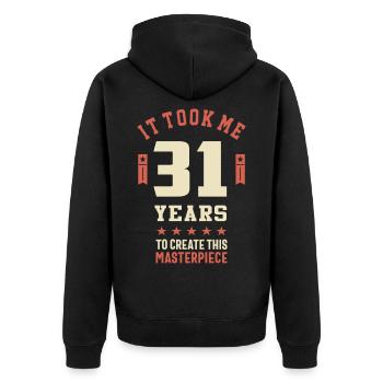 T-shirt drôle de blague de 31 ans 31e anniversaire - Veste à capuche bio Premium Unisexe - noir - Dos - Nico (187cm)