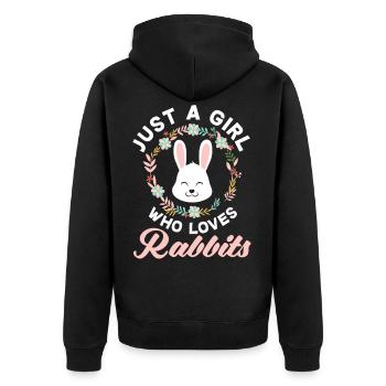 Lapins femme - Veste à capuche bio Premium Unisexe - noir - Dos - Nico (187cm)