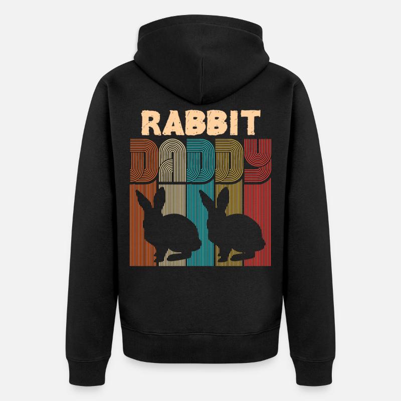 Papa lapin - Veste à capuche bio Premium Unisexe - noir