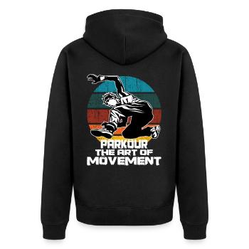 Parkour Freerunning Backflip Funsport Fun Gift - Veste à capuche bio Premium Unisexe - noir - Dos - Nico (187cm)